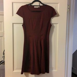 RD style maroon fit and flare dress